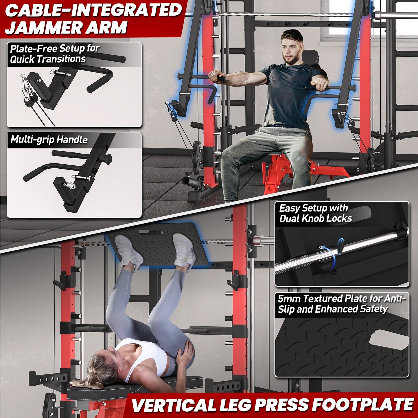 PMAX-4750 Dual Plate Loaded Squat Exercise Machine Gym Equipment Package