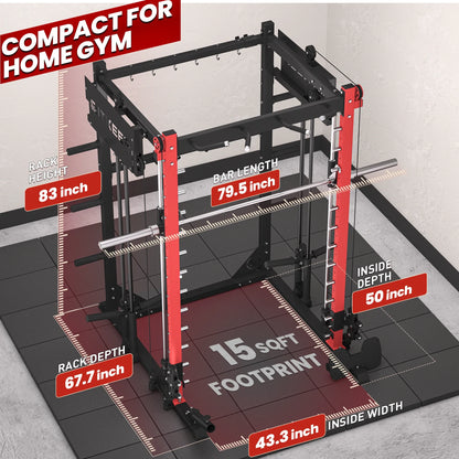 PMAX-4750 Dual Plate Loaded Squat Exercise Machine Gym Equipment Package